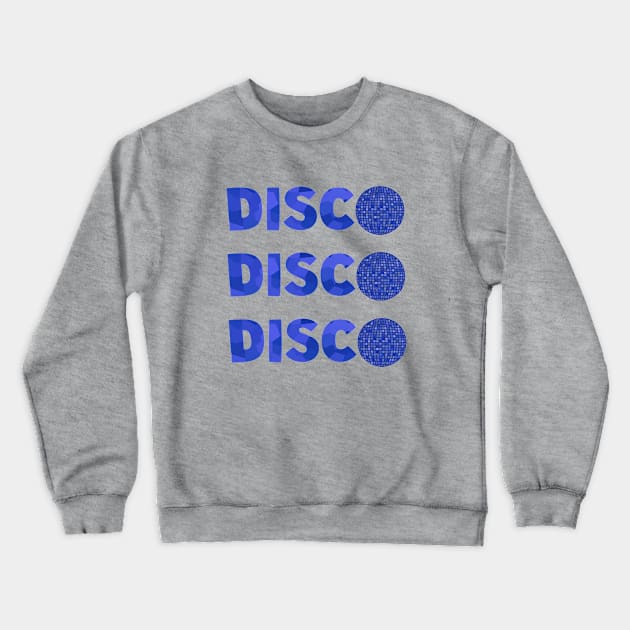 1970 RETRO Blue Disco Ball Crewneck Sweatshirt by SartorisArt1